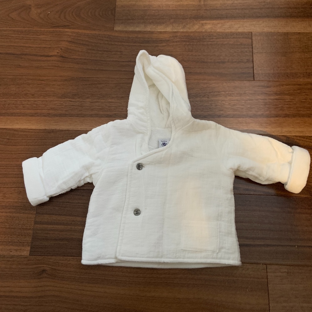 NWT Petit Bateau Button Hooded Sweatshirt/Sweater